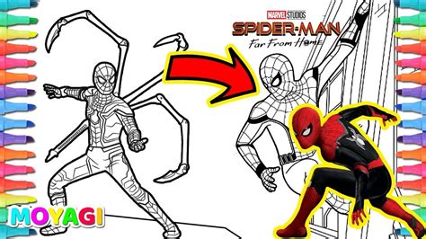 Printable spider man 2018 coloring page. Drawing and Coloring Spider-man Far From Home 😍 Iron ...