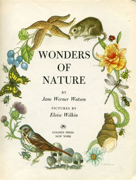 Title Page From Wonders Of Nature Natural Wonders Childrens