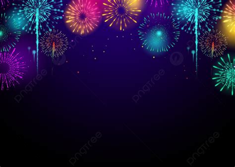 Colorful Fireworks Blooming In The Sky Background Desktop Wallpaper