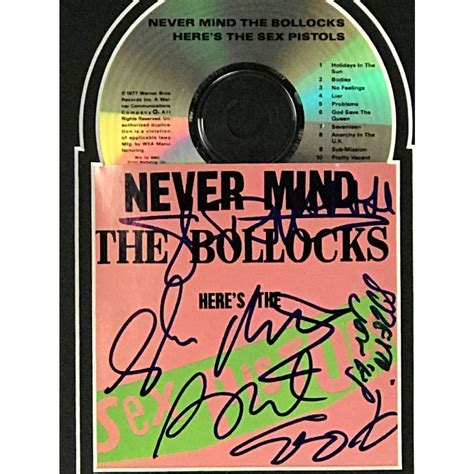 Sex Pistols Never Mind The Bollocks Signed Cd Collage Wepperson Lo