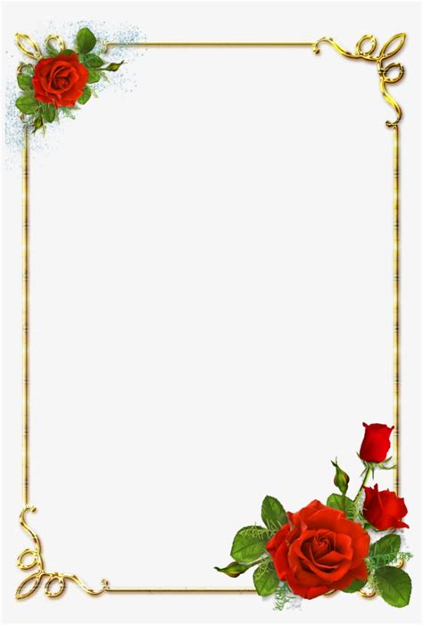 Download Clipart Flowers Border Png Rose Border Designs Transparent