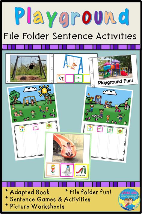File Folder Games For Special Education Playground Sentence