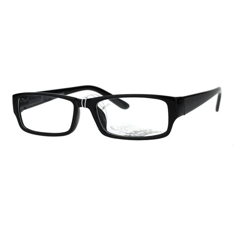 Mens Classic Narrow Rectangular Plastic Clear Lens Eye Glasses Ebay