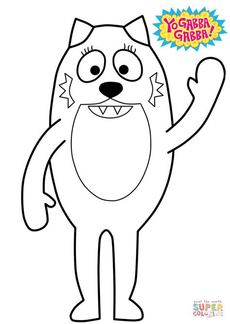 yo gabba gabba toodee coloring page free printable coloring pages