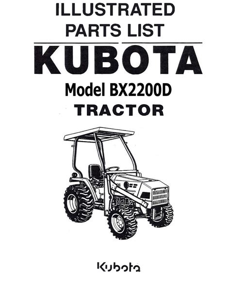 Bx2200 Tractor Illustrated Parts Manual Exploded Diagrams Kubota Etsy