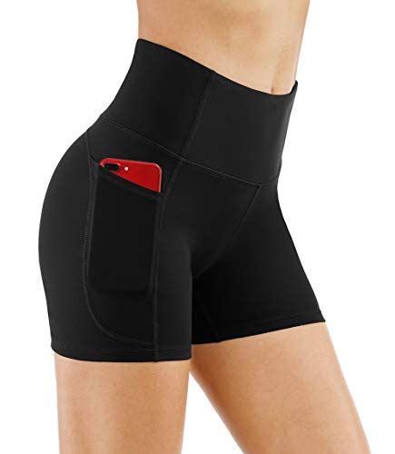 Actloe Womens High Waisted Drawstring Ruched Yoga Shorts Butt Lifting Tummy Control Athletic