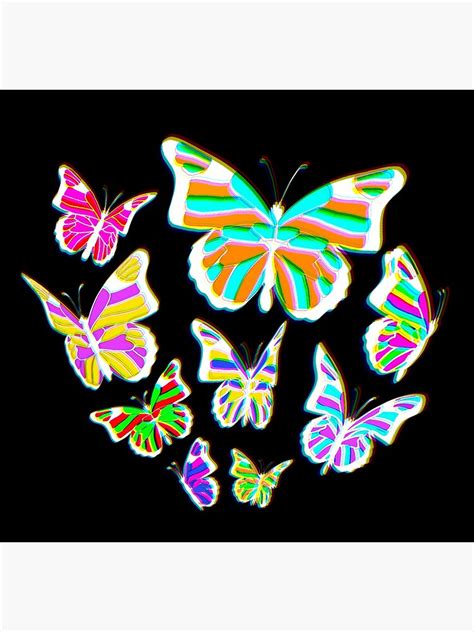 Psychedelic Butterflies Poster By Schnelly Redbubble