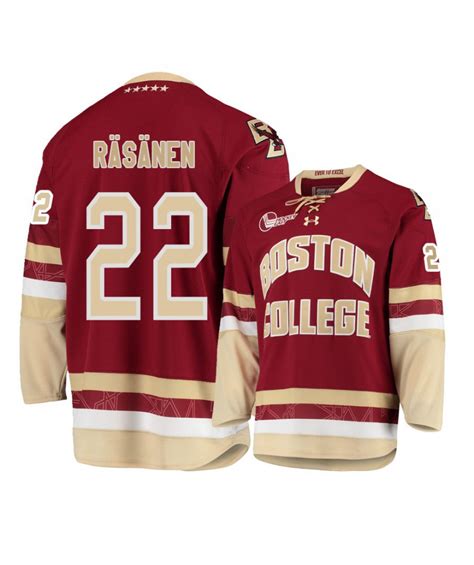 Mens Under Armour Boston College Eagles 22 Aapeli Rasanen Red Hockey