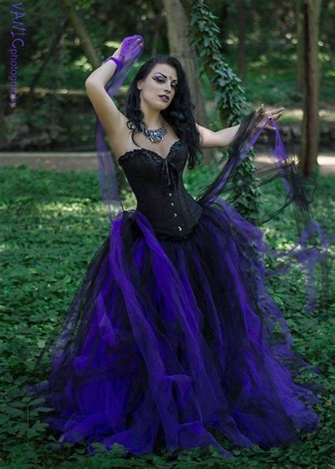 Black Purple Gothic Long Prom Dress D1018 Emo Wedding Dresses Goth