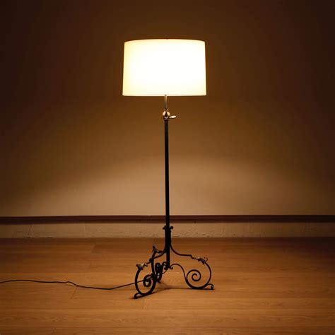 French Wrought Iron Floor Lamp With Gilding Lawton Mull