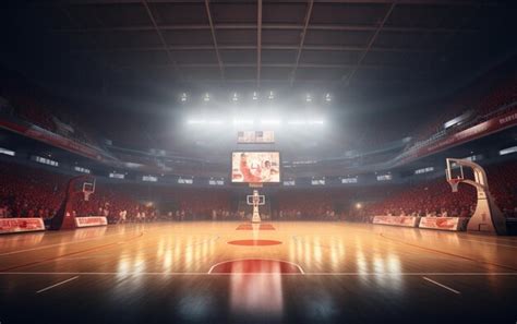 Premium Ai Image Basketball Court With People Fan Sport Arena