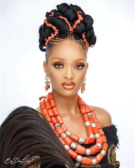 Youll So Love This Stunning Igbo Traditional Wedding Beauty Look African Wedding Hairstyles