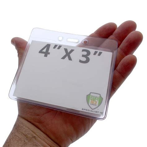 Clear 4x3 Badge Holder Convention Sized 1815 1400 No Minimum Quantity