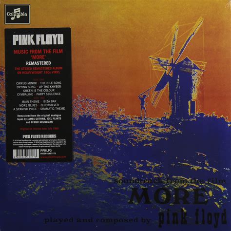 Pink Floyd More 180 Gr купить виниловую пластинку Pink Floyd