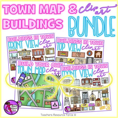 Build Your Own Town Map And Buildings Clip Art Bundle Shoptrfone