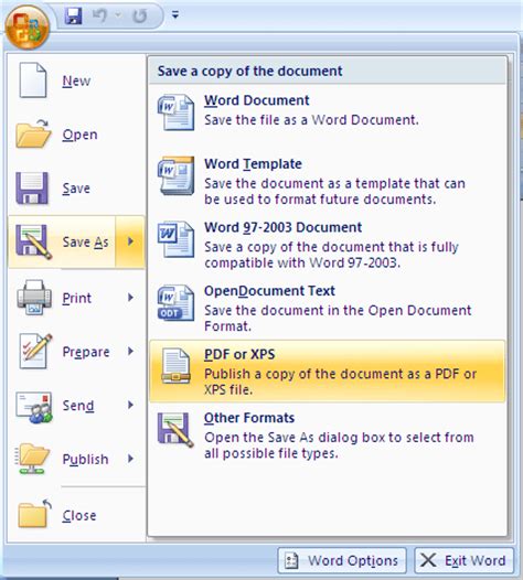 Wait for the conversion process to. Where is the Creating PDF/XPS Document in Word 2007, 2010 ...