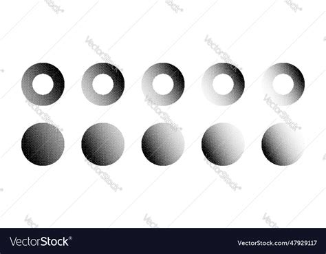 Circles With Miscellaneous Density Of Bitmap Vector Image