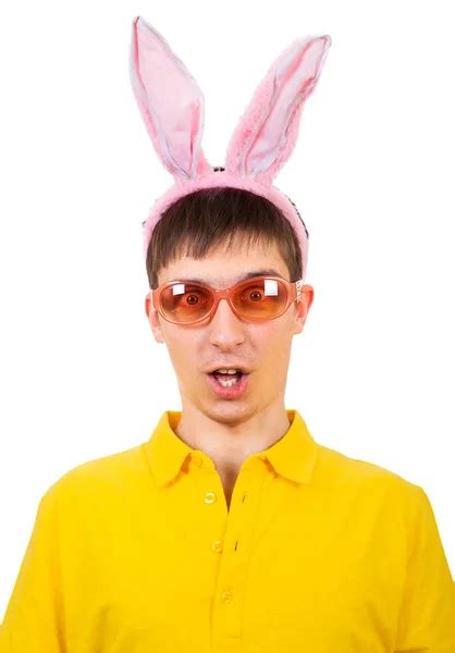 Young Man With Bunny Ears Stock Photo By ©sabphoto 138720346