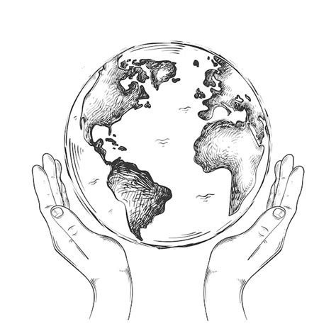 Free Vector Hand Drawn Planet Earth Drawing Illustration