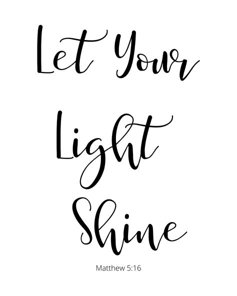 Let Your Light Shine Matthew 516 Bible Verse Wall Art Etsy