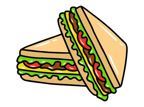 Sandwich Fast Food Clipart Illustration Vector Art At Vecteezy