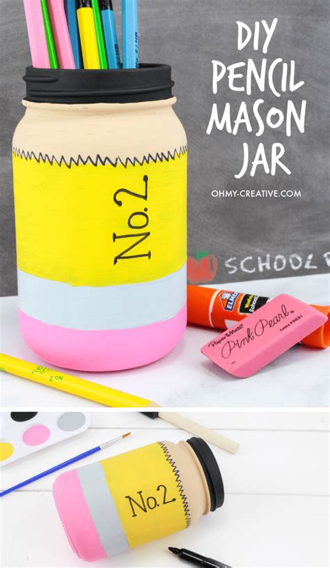 Pencil Mason Jar Craft Cute Way To Store Pencils Mason Jar Diy