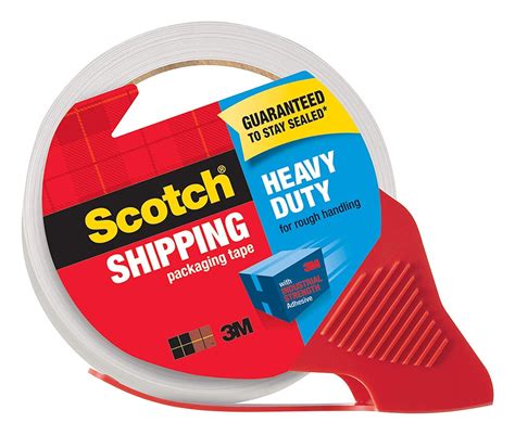 scotch heavy duty shipping packaging tape with refillable dispenser 3 core 1 88 x 38 2 yd 1