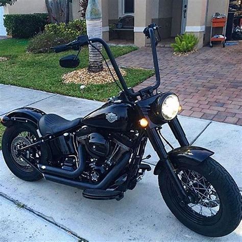 Quand on aime la moto, difficile de rester insensible au mythe harley davidson. Custom Softail Slim Ape Hangers Pictures to Pin on ...