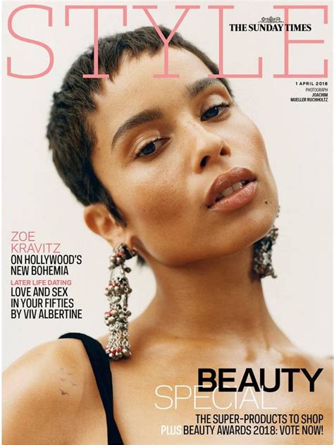 a magazine cover with a woman wearing earrings on the front and side of her face