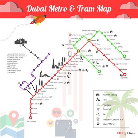 Dubai Metro Red Line Route Map