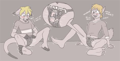 Rule 34 Anthro Balls Caroo Chastity Chastity Belt Clothing Duo