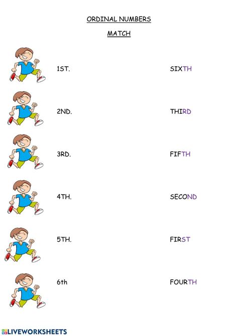 Numeros Ordinales Ficha Interactiva