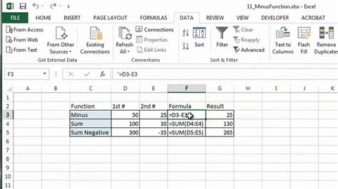 How To Use Minus Function In Excel Ms Excel Tips Youtube