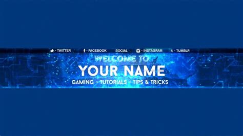 Free Youtube Banner Template Electro Blue Youtube