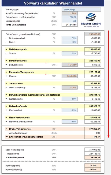 Kalkulationsschema Vorlage Kalkulation Verkaufspreis Excel Vorlage Images