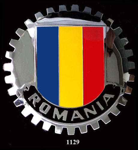 Romanian Flag Automobile Grille Badge Emblem Classic Auto Spares H