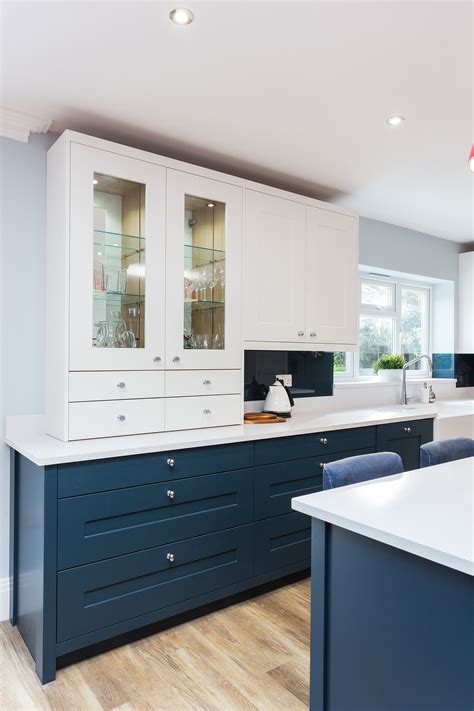 Painted Blue And Chalk Fitzroy In Frame Kitchen With Large Kitchen