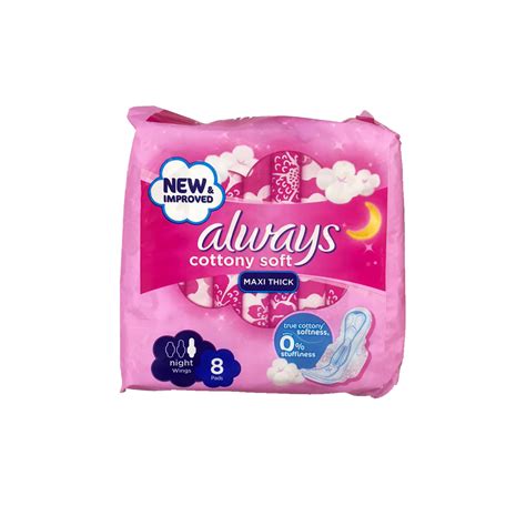 Always Cotton Soft Maxi Thick 8 Pads Night Pink