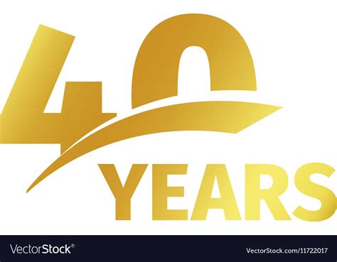 Isolated Abstract Golden 40th Anniversary Logo Vector Image