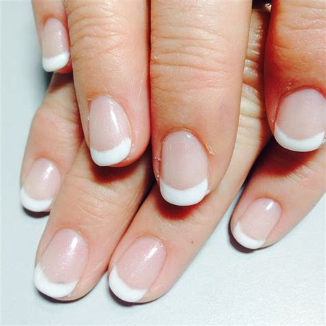 Short Rounded French Nails French Tip Nails Round Nails French Tip