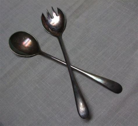 Vintage Silver Plated Serving Utensils Fork And Spoon Made In Etsy