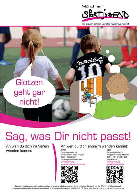 Plakatkampagne Prävention Sexualisierter Gewalt Münchner Sportjugend