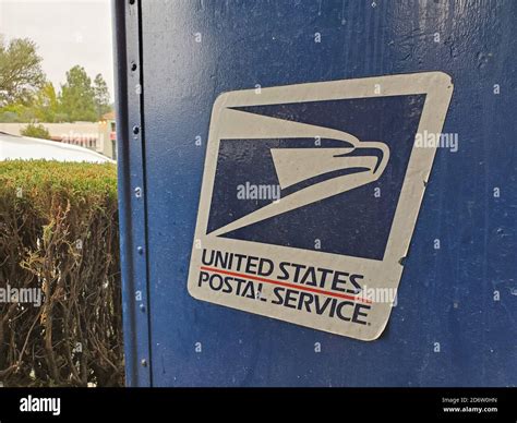 Close Up Of Logo For United States Postal Service Usps On Mailbox In