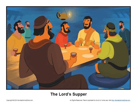 Lords Supper Story Illustration On Sunday School Zone