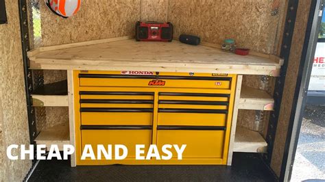 Diy Enclosed Trailer Shelf With Tool Chest Youtube