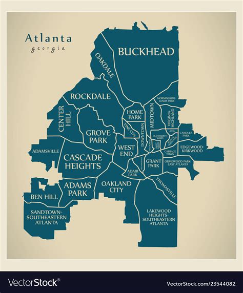 Modern City Map Atlanta Georgia City Of The Usa Vector Image