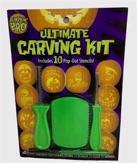 Ultimate Carving Kit Halloween Pumpkin Carve Stencils Cut Out Tool Saw