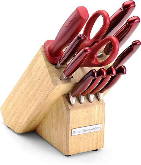 Kitchenaid 12 Piece Forged Block Knife Set Candy Apple Red