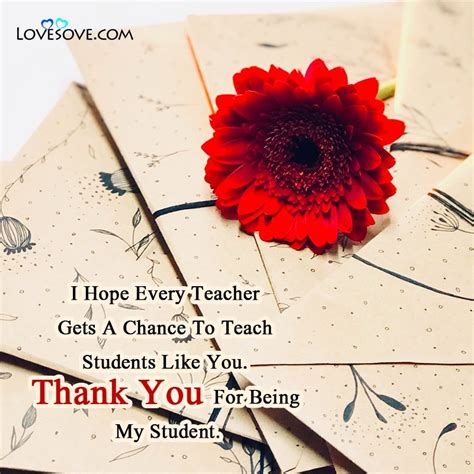 Thank You Cards For Students From Teacher