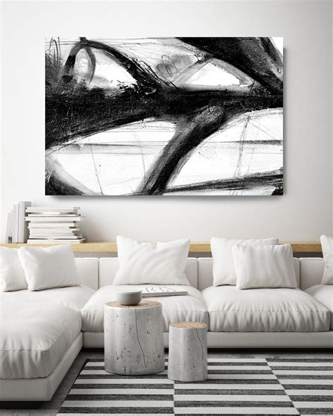 Minimalist Black And Whitelarge Modern Art Black White Etsy Modern